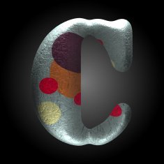 vector colored clay letter c N4