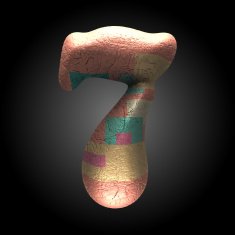 vector colored clay letter 7 N6