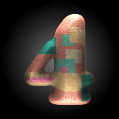 vector colored clay letter 4 N5