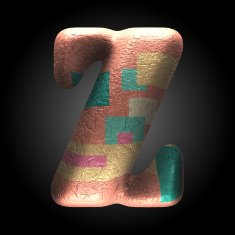 vector colored clay letter z N6