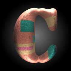 vector colored clay letter c N5