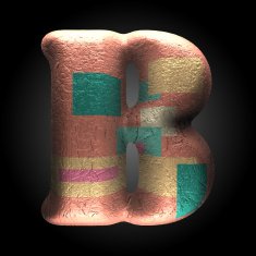 vector colored clay letter b N5