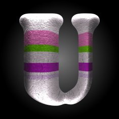 vector colored clay letter u N6