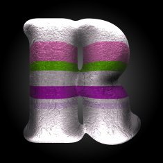 vector colored clay letter r N7