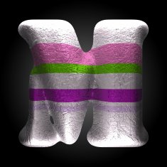 vector colored clay letter m N6