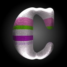 vector colored clay letter c N6