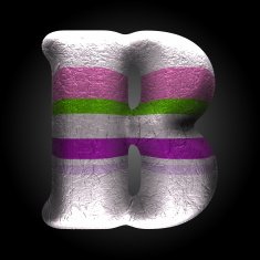 vector colored clay letter b N6