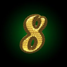 vector golden letter N3