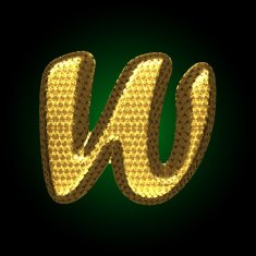 vector golden letter N12