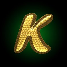 vector golden letter N22