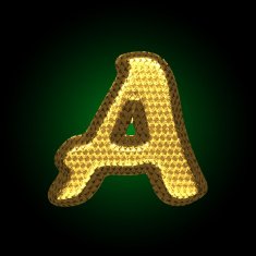 vector golden letter N32