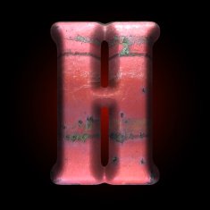 Vector old metal letter N25