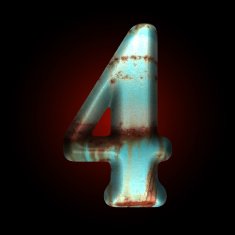 Vector old metal letter N38