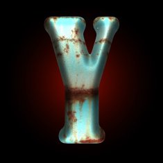 Vector old metal letter N43