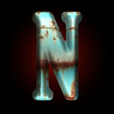 Vector old metal letter N51