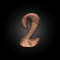 Vector old metal letter N70