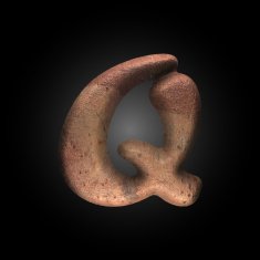 Vector old metal letter N81