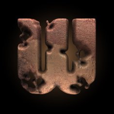 Vector old metal letter N110