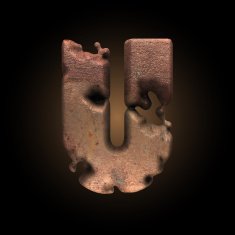 Vector old metal letter N112