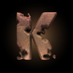 Vector old metal letter N118