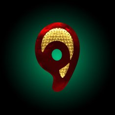 vector velvet letter with gold N2