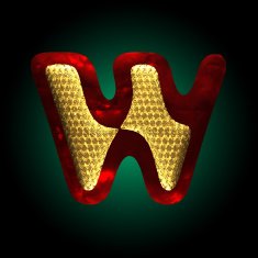 vector velvet letter with gold N15