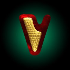vector velvet letter with gold N16