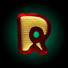 vector velvet letter with gold N20