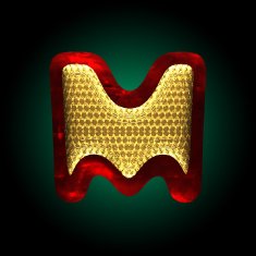 vector velvet letter with gold N25