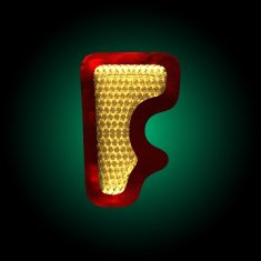 vector velvet letter with gold N30