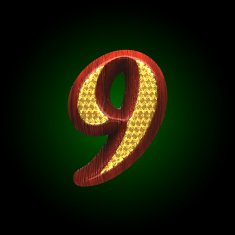 vector golden figure with red wood N38