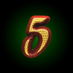 vector golden figure with red wood N42