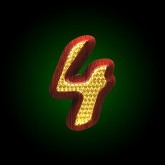 vector golden figure with red wood N43