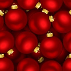 Seamless background with red Christmas balls Vector illustration