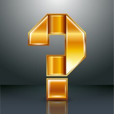 Letter metal gold ribbon - Question mark