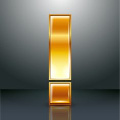 Letter metal gold ribbon - Exclamation mark
