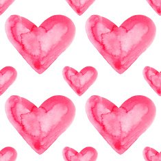 Watercolor seamless pattern with hearts N8