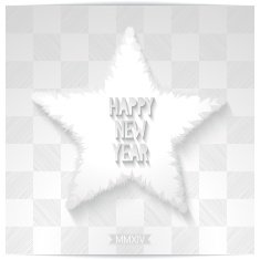 Happy new year greeting card with 3D star N2