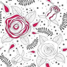 monochrome floral pattern N3