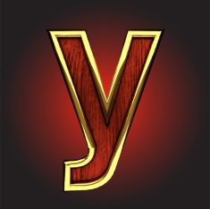 vector golden figure with red wood N72