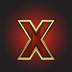 vector golden figure with red wood N73