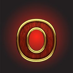 vector golden figure with red wood N80