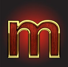 vector golden figure with red wood N82