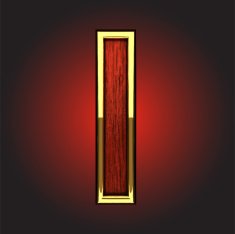 vector golden figure with red wood N83