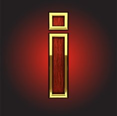vector golden figure with red wood N86