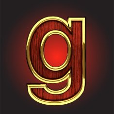 vector golden figure with red wood N88