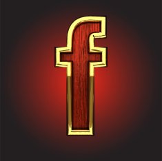 vector golden figure with red wood N89