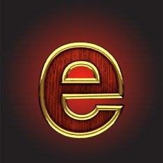 vector golden figure with red wood N90