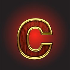 vector golden figure with red wood N92