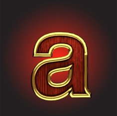 vector golden figure with red wood N94